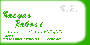 matyas rakosi business card